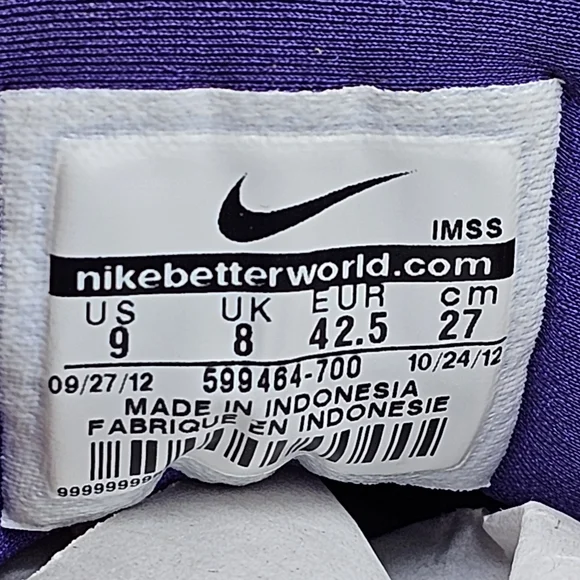 NIKE Blazer LUX Men's US 9 Lakers Yellow Purple Hi Top RARE